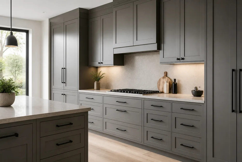 Black Handles on Gray Cabinets: Coordinated Kitchen Cabinet and Hardware Solutions for 2026