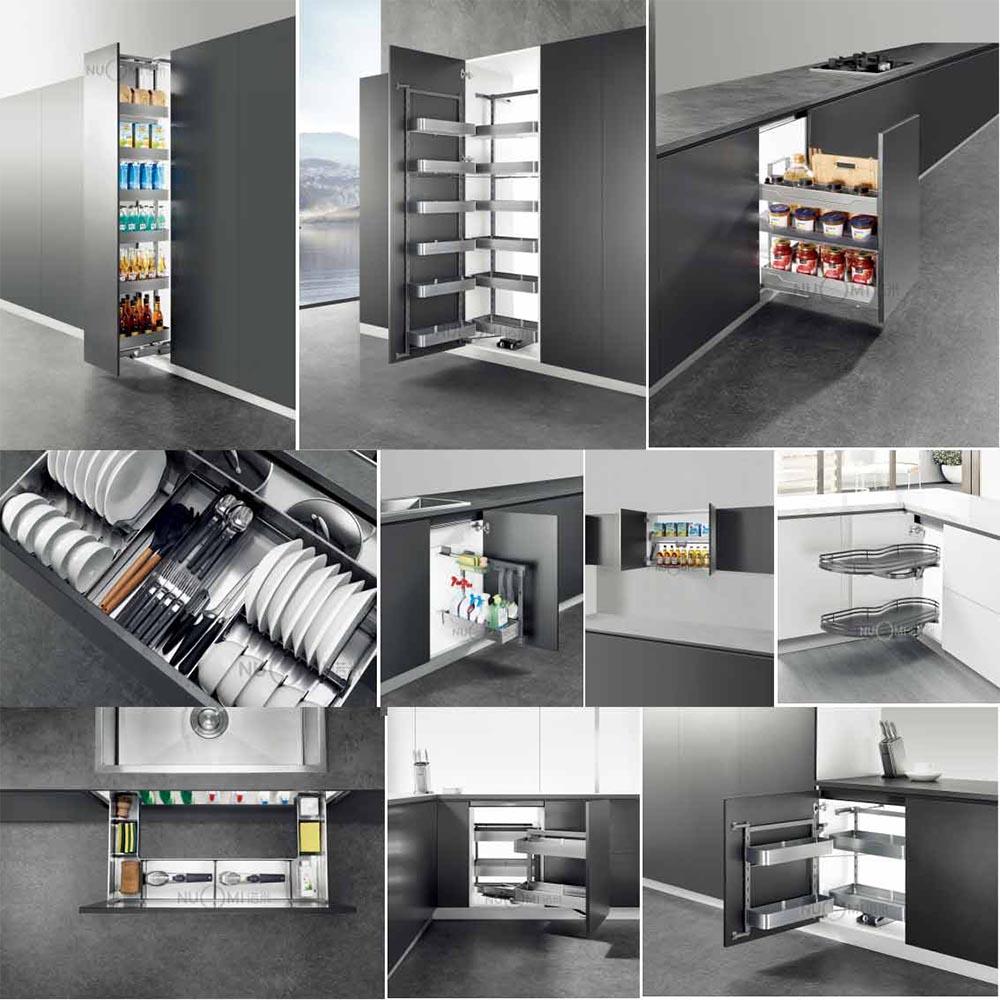 Walnut Veneer kitchen larder unit