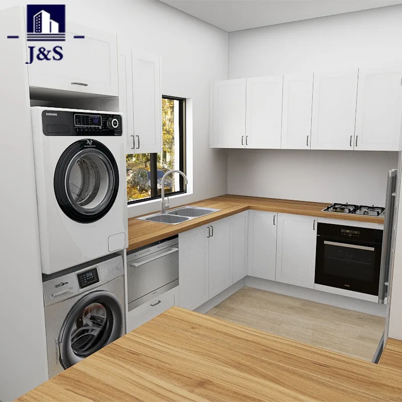 Laminate benchtop White shaker kitchen