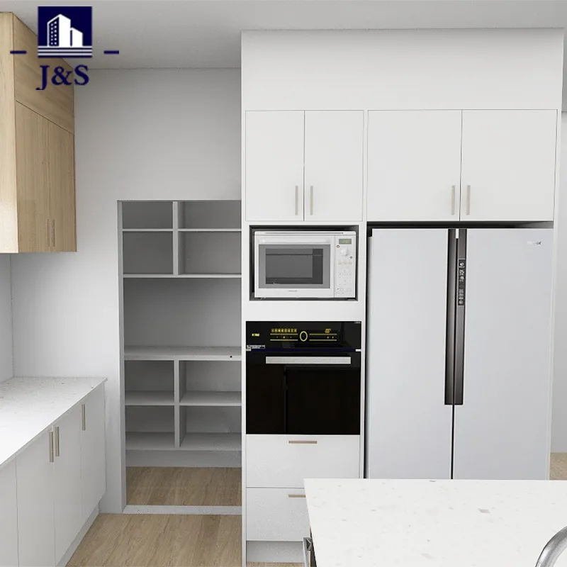 Two-Tone Wood and White Kitchen